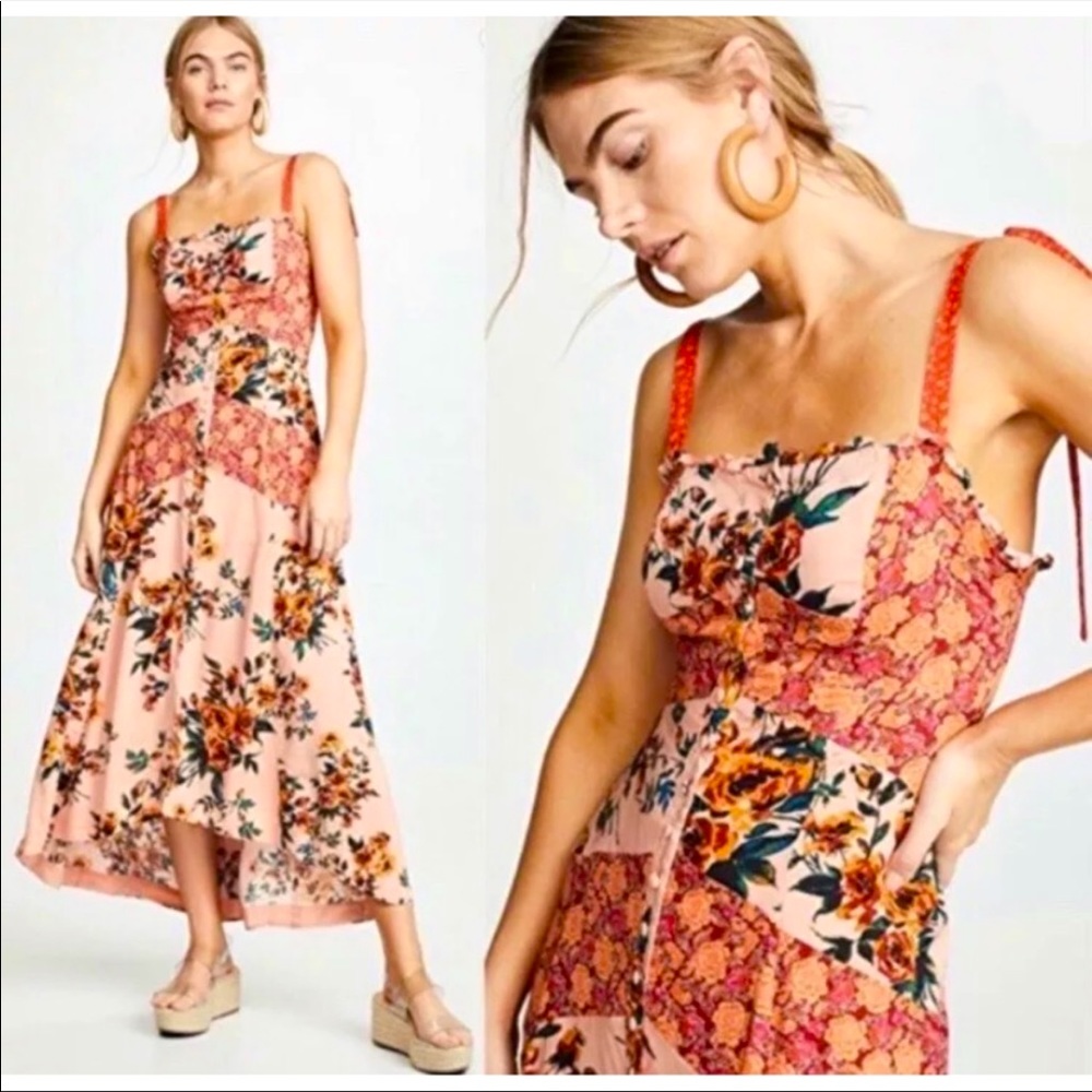 Free People Maxi dress sz 4 coral Lover Boy